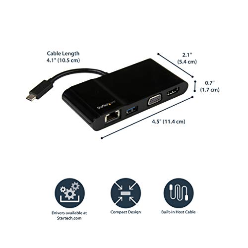 StarTech.com USB-C Multiport Adapter - USB-C Travel Dock with 4K HDMI or 1080p VGA, Gigabit Ethernet, 5Gbps USB-A 3.0 - Discontinued, Limited Stock, & Replaced by DKT31CHVL (DKT30CHV) by StarTech.com - Used condition - Image 6