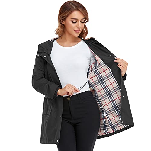 Rain Coat for Women Waterproof with Hood Lightweight Women's Rain Jacket Outdoor Trench Windbreaker Long Raincoats3
