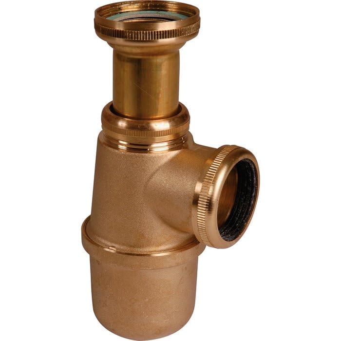 Siphon d'évier à culot laiton brut - 1'1/2 - Ø 40 mm - Valentin | Siphon d'évier à culot laiton brut - 1'1/2 - Diamètre 40 mm - Valentin