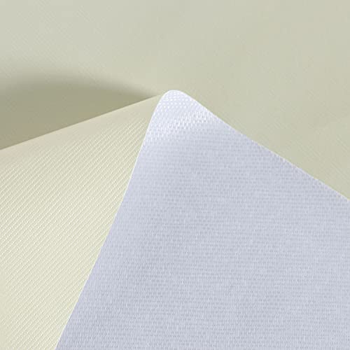 Image of sancua 100% Waterproof Round PVC Tablecloth - 60 Inch - Oil Proof Spill Proof Vinyl Table Cloth, Wipe Clean Table Cover for Dining Tables, Buffet Parties and Camping, Beige