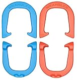 Wrangler Pro Pitching Horseshoes- Made in The USA (Red & Blue- Two Pair Set (4 Shoes))