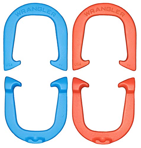 Wrangler Pro Pitching Horseshoes- Made In The Usa (Red & Blue- Two Pair Set (4 Shoes)) #TOP5