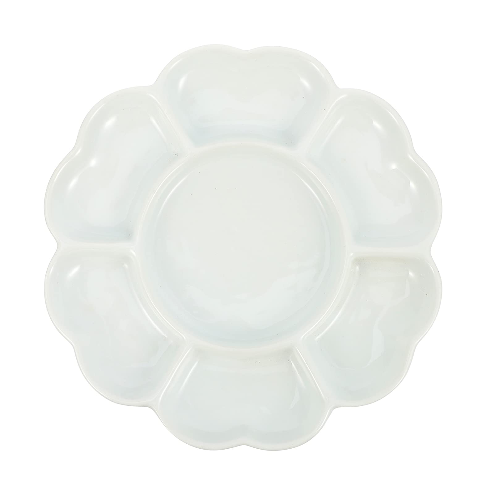 DOITOOL 1pc Ceramic Plum Blossom Pigment Tray Art Drawing Palette for Watercolor Gouache Painting Present for Artists and Craftsmen Durable and Easy to Grip