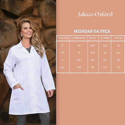 Jaleco Profissíonal Avental Estudante Feminino Acinturado Oxford 3 Bolsos (Profissíoal, Estudante, B