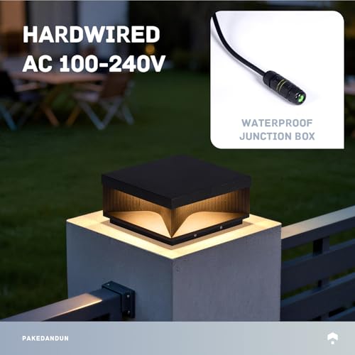 PAKEDANDUN Outdoor Post Lights Hard Wired, 11.81" Glass Column Lights by PAKEDANDUN - Used condition - Image 3