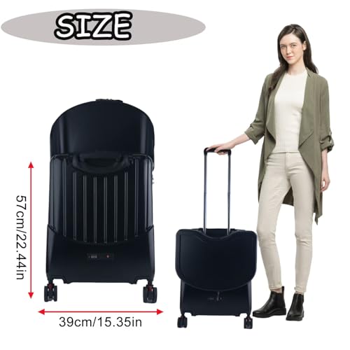 22 Inch Ride on Suitcase Carry on Luggage with Storable Seat for Kids Lightweight Rolling Luggages Expandable Suitcases with Spinner Wheels2