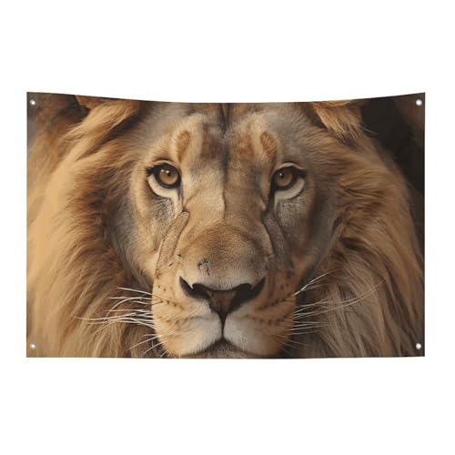 Décoration de festival en plein air : drapeau lion face au vent printanier