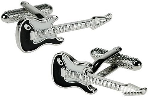 Black Stratocaster Electric Guitar Cufflinks