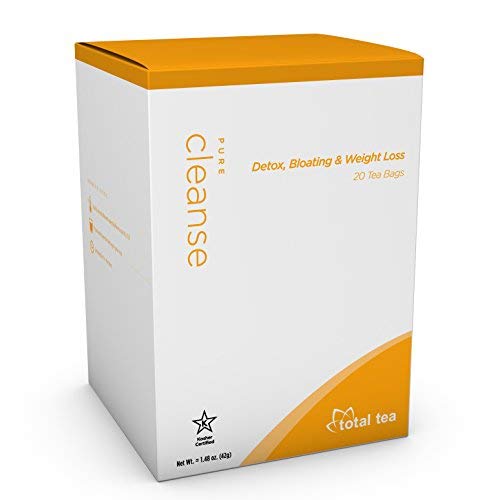 Pure Cleanse Detox Tea by Total Tea - Cleanse Tea Supplement for Health with Senna - Detox Cleanse for Weight Loss to get Skinny & Fit - 14 Day Diet - 20 Sealed Teabags for Liver Cleansing Relief