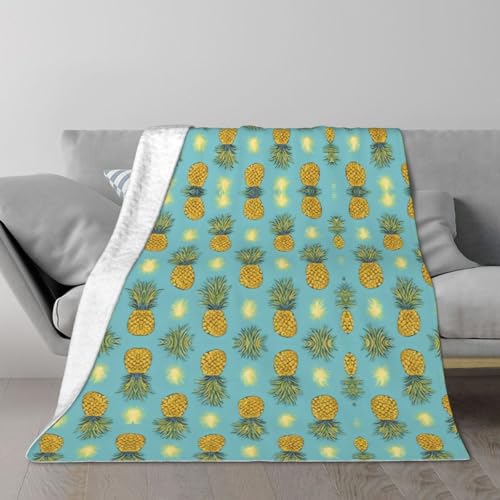 Couverture en peluche ananas 203x152 cm légère pour lit