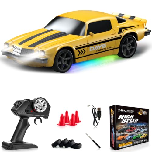 Image of RC Drift Car 1:24 Remote Control Car 4WD 15KM /H High Speed Racing Sport Car with LED Lights RC Cars Toy for Kids Boys Girls Adults Gifts Birthday Christmas