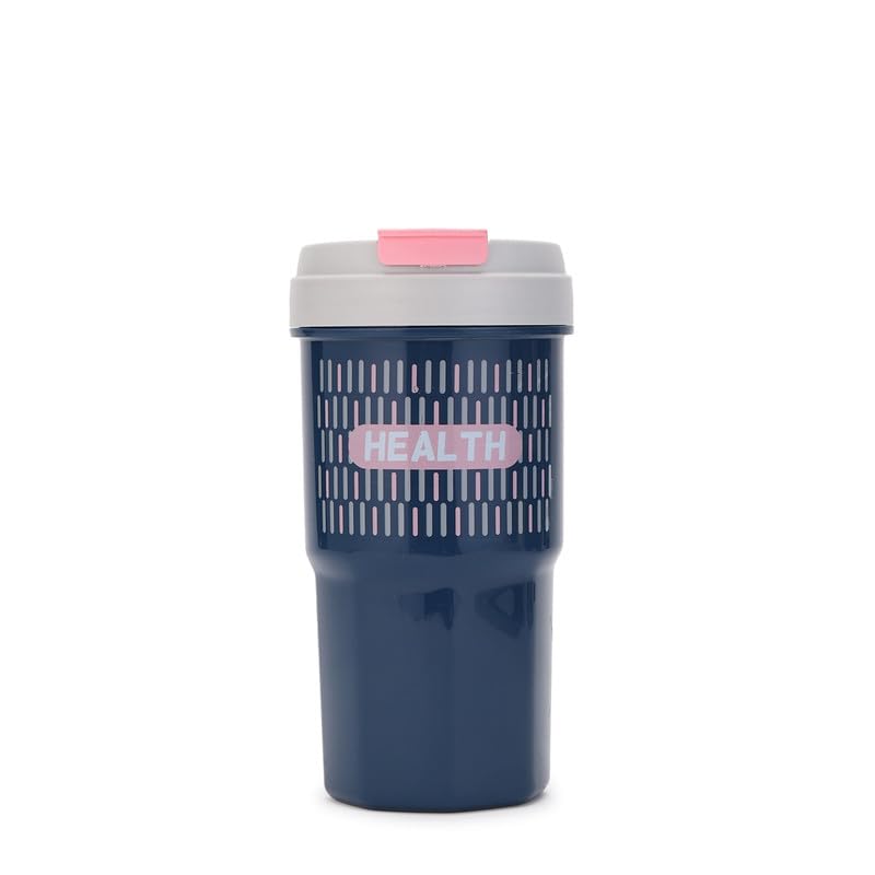 Image of Lunch Boxes 600 ml with 500ml Water Bottle Combo| Plastic 3 Compartment Leakproof Bento Box for School Picnic Office Boys and Girls - BPA Free - 4-Side Lock (Color - Dark Blue)
