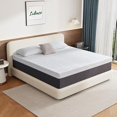 Lukace 12 Inch King Size Mattress No Fiberglass Gel Memory Foam Mattress for Back Pain, Relieve Pressure with Medium Firm Support & Motion Isolation, Certified Safe Materials, 80" L x 76" W