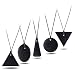 Shungite Pendants 5 Piece Gift Set - Triangle, Reverse Triangle, Drop, Circle & Oval - Guaranteed Authentic Quality Russian Natural Healing Stone - EMF Radiation Protection, Chakra Balancing Handmade