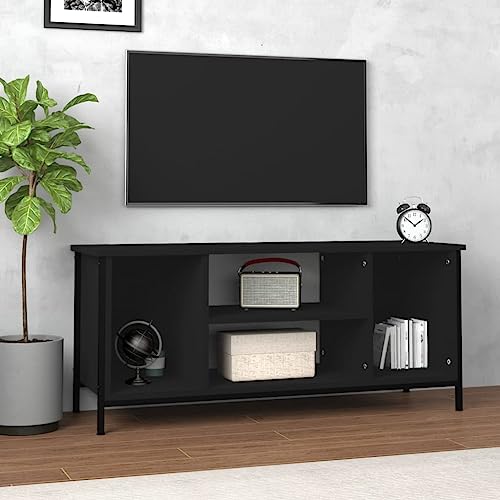 Cinyiqo Mueble de TV Madera contrachapada Negro 102x35x45 cm, Mueble TV, Mueble Salon Moderno, Mueble para TV, Mueble Comedor, Mesa TV, Mueble Television 826285