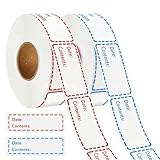 Sekfpnk 250 étiquettes autocollantes pour congélateur, 75 x 25 mm, pour indiquer la date de péremption des aliments, pour contenants alimentaires, maison, cuisine, bocaux, confitures (rouge et bleu)