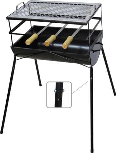 Churrasqueira Espetinho nº1 com 1 grelha e 3 espetos - Aço carbon...