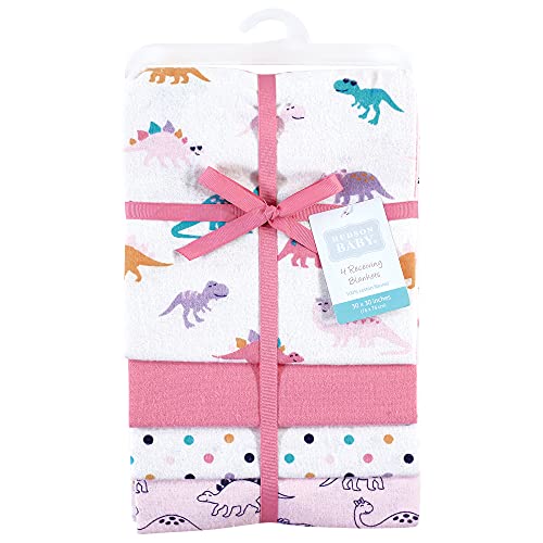 Image of Hudson Baby Unisex Baby Cotton Flannel Receiving Blankets, CuteASaurus, One Size