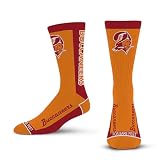 For Bare Feet NFL Classic Tampa Bay Buccaneers MVP Crew Socks, Adult Large