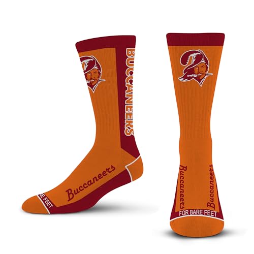 For Bare Feet NFL Classic TAMPA BAY BUCCANEERS MVP Crew Sock Team Color Large
