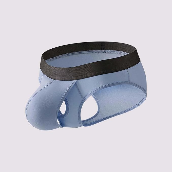 Men's Fly Pouch Front Open Underwear Sexy Separated Triangle Briefs Stretch Breathable Ball Bulge Thongs Trunks2