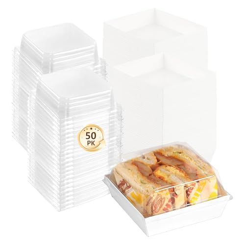La mejor comparación de Recipiente transparente , listamos los 10 mejores. 46 Set de 50 sandwicheras con tapa transparente,caja cuadrada para postres de 5 pulgadas, recipientes de comida desechables para sándwiches, rebanadas de pastel de sushi...