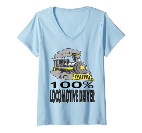 Mujer Guía de tren camiseta mi locomotora mis reglas idea de regalo Camiseta Cuello V