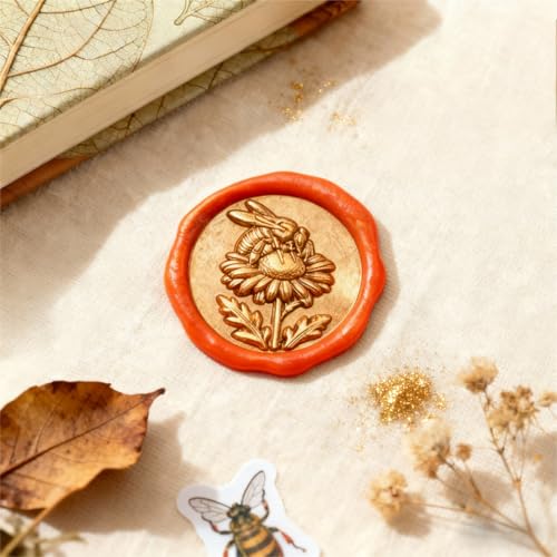 Mceal Wachssiegel Stempelkopf, 3D Relief für DIY Basteln, Hochzeitseinladungen, Geschenkverpackung, Insekten Kollektion-Biene