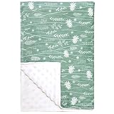 Minky Baby Blanket, Super Soft Toddler Blanket with Plush Dotted Backing, Double Layer Newborn Boy G