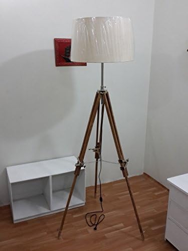 Thor Classic Sisum Wooden Tripod Floor Lamp Transit Shade Light Floor Lamp Rustic Vintage Home Decor Gifts image 5