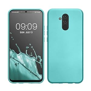 kwmobile Case Compatible with Huawei Mate 20 Lite Case - Soft Slim Metallic TPU Silicone Cover - Metallic Mint Green