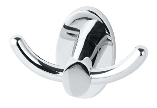 FACKELMANN Doppelhaken Taris, verchromter Handtuchhalter, Kleiderhaken (Farbe: Silber), Menge: 1 Stück