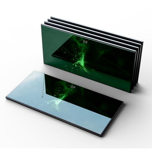 Image of TRQWH 5pcs Hardened Welding Glass Black Lens Shade 9 Darkening Filter Plates 2" x 4.25" HD Glass Welding Helmet Lens