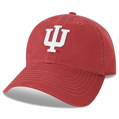 Legacy NCAA Officially Licensed Baseball Hat Indiana Hoosiers Lightweight Cap for Men & Women Relaxed Twill Adjustable (EZA) Cardinal One Size Fits Most Adjustable Fabric Closure