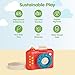PlanToys® My First Wooden Toy Camera for Toddlers | Kaleidoscope Lens & Clickable Shutter | Montessori-Inspired Pretend Play Camera | Eco-Friendly Sensory Toy for Kids Ages 18+ Months