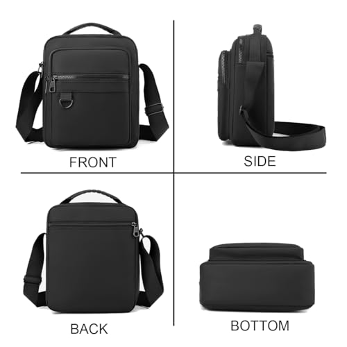 GOLDEN LAND Crossbody Sling Bag for Men,Waterproof Shoulder Bag,Small Side bag,Casual Daypack for Hiking Sports Running Travel.(Black)