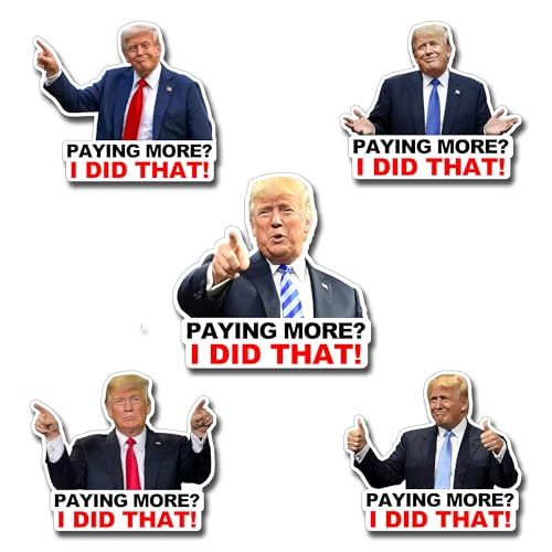 Paying More I Did that Trump Stickers, 5 Design Styles Meme Viral Anti-Trump & Eclipse Stickers, Gas Price Decal (2", 100 PCS)