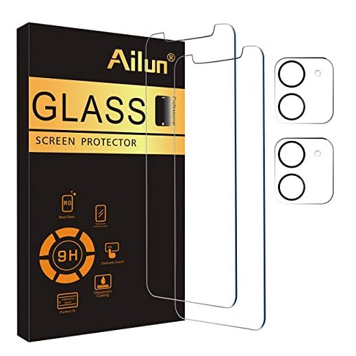 Ailun 2 Pack Screen Protector for iPhone 12 Mini [5.4 inch] with 2 Pack Tempered Glass Camera Lens Protector,Tempered Glass Film,[9H Hardness]-HD