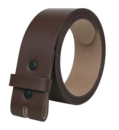 F&L CLASSIC Belt for buckle men Snap on Strap Full Grain One Piece Leather no buckle,1 1/2