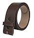 Belt for Buckles 100% Top Grain One Piece Leather, up to Size 62,1-1/2" Wide, Made in USA, brown Size 38