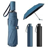 【Kompakt und Tragbar】 Der Regenschirm ist im zusammengeklappten Zustand 28 cm/11,02 Zoll lang und passt problemlos in eine Handtasche, Aktentasche oder einen Rucksack. Ideal für den täglichen Gebrauch, Reisen, Pendeln und mehr