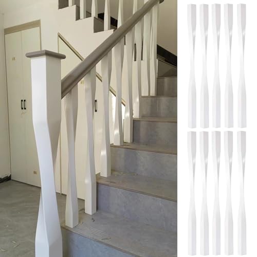 Tiges de balustres blanches en bois torsadé pour poteau de rampe d'escalier intérieur