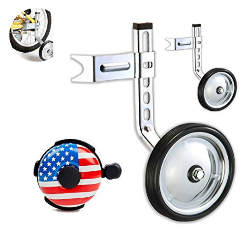 Ciao! Sports & Outdoors Bicycle Training Wheels for Kids with Free Bell, Adjustable for 12 14 16 18 20 inch Bike. A Perfect stabilizer Accessories Package for Kid