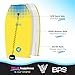 BPS 'Shaka' Lightweight Body Board - EPS Core Bodyboard with Wrist Leash for Beach Pool Surfing Kids Teens Adults (Yellow Blue, 41 Inch)