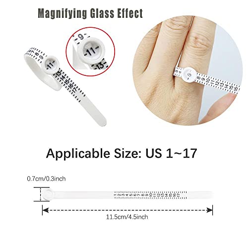 [2-Pack]Elfstone Ring Sizer Measuring Tool Reusable Finger Size Measuring Set (USA Rings Size) - Thumbnail 4