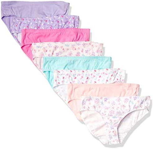 Hanes Ultimate Girls' Underwear, Pure Comfort Organic 100% Cotton Panties, Briefs & Hipsters, 8-Pack
