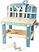 Compact Wooden Workbench by Small Foot â€“Tool Bench Set in Nordic Theme â€“ 21+ Piece Playset Includes Hammer, Saw, Screwdriver, Nails, Screws and Measuring Stick â€“ Improves Motor Skills â€“ Ages 3+ Years