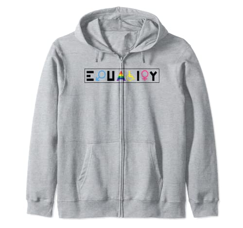 Equality Rainbow Retro Gay Lesbian Pride LGBT Protest Sudadera con Capucha