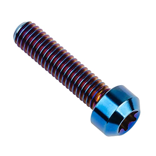 Image of Titanium Torx Square Head M6 x 10 15 20 25 30 35 40 45 50 60 65 70 80mm Screw Pack of 5 (Burn Blue, M6x25mm)