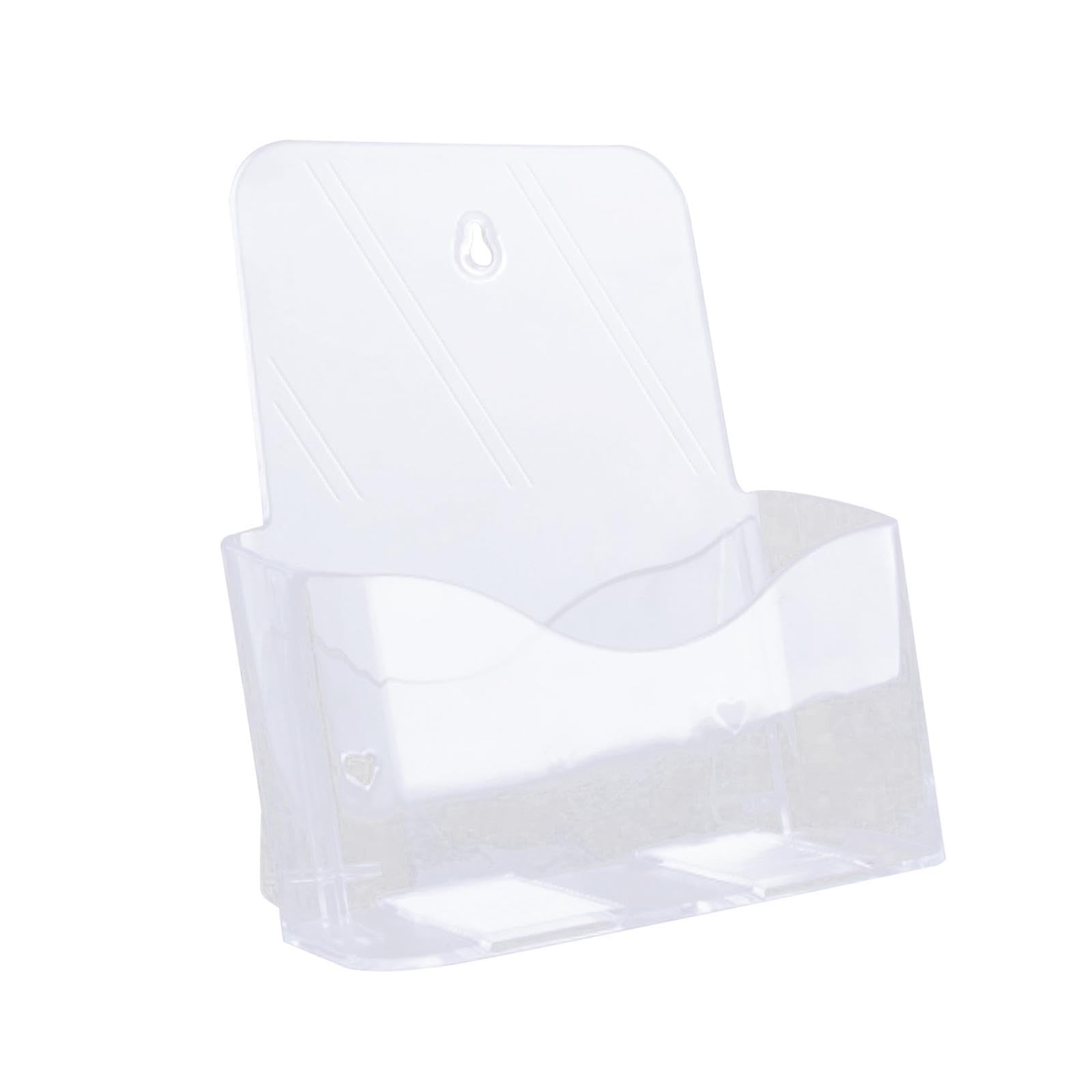 Amslsiu Clear Acrylic Brochure Holder Wall Mount Slanted Back Non Slip Organizing Pamphlets Flyers Documents Papers Countertop Organizer Exhibition A5 1 Tier